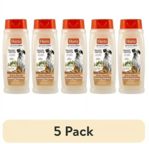 (5 pack) Hartz Groomer's Best Extra Gentle Soothing Oatmeal Shampoo for Dogs with Chamomile Essential Oil, Buttermilk Scent, 18 fl oz