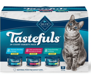 Blue Buffalo Tastefuls Flaked Wet Cat Food 3-Flavor Variety Pack, 3-oz. (12ct, 4 of Each)