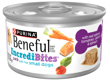 Purina Beneful IncrediBites Pate Small Wet Dog Food with Real Soft Salmon & Vegetables, 3 oz Can