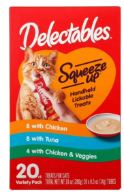 Hartz Delectables Squeeze Up Lickable Wet Cat Treats [Multiple Flavors & Sizes]