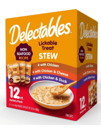 Hartz Delectables Stew Non-Seafood Lickable Wet Cat Treats Variety Pack, 12 Count