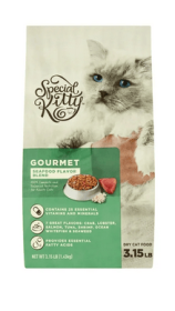 Special Kitty Gourmet Formula Dry Cat Food, Seafood Flavor Blend, 3.15 lb