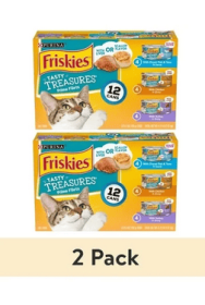 (2 pack) Friskies Gravy Tasty Treasures Prime Filets, Wet Cat Food, 12 Pack, 5.5 oz Cans