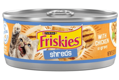 Purina Friskies Shreds With Chicken in Gravy, Wet Cat Food, 5.5 oz Can