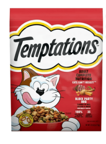 Temptations Adult Dry Cat Food Block Party Bbq Flavor, 13.5 Lb Bag