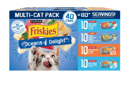 Purina Friskies Ocean Of Delight Gravy Variety Pack, Wet Cat Food, 5.5 oz Cans, 40 Pack