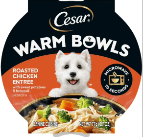 Cesar Warm Bowls Wet Dog Food Roasted Chicken Entrée, 2.7 Oz. Tray