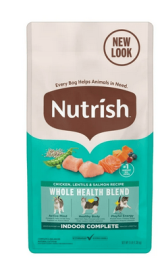Nutrish Indoor Complete Chicken, Lentils & Salmon Recipe Dry Cat Food (Rachael Ray), 3 lb. Bag