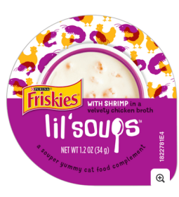 Purina Friskies Natural, Grain Free Wet Cat Food Complement, Lil' Soups With Shrimp in Chicken Broth