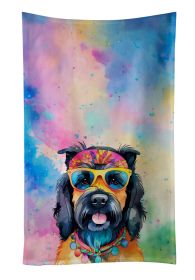 Scottish Terrier Hippie Dawg Kitchen Towel Dish Cloths Guest Hand Towel Decorative Bathroom Towel for Face,Tea, Dishcloth, Kitchen and Bath