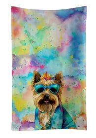 Cairn Terrier Hippie Dawg Kitchen Towel Dish Cloths Guest Hand Towel Decorative Bathroom Towel for Face,Tea, Dishcloth, Kitchen and Bath
