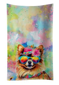 Pomeranian Hippie Dawg Kitchen Towel Dish Cloths Guest Hand Towel Decorative Bathroom Towel for Face,Tea, Dishcloth, Kitchen and Bath