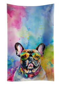 French Bulldog Hippie Dawg Kitchen Towel Dish Cloths Guest Hand Towel Decorative Bathroom Towel for Face,Tea, Dishcloth, Kitchen and Bath