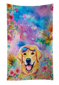 Yellow Labrador Hippie Dawg Kitchen Towel Dish Cloths Guest Hand Towel Decorative Bathroom Towel for Face,Tea, Dishcloth, Kitchen and Bath