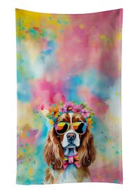 Cavalier Spaniel Hippie Dawg Kitchen Towel Dish Cloths Guest Hand Towel Decorative Bathroom Towel for Face,Tea, Dishcloth, Kitchen and Bath