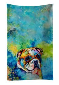 English Bulldog Hippie Dawg Kitchen Towel Dish Cloths Guest Hand Towel Decorative Bathroom Towel for Face,Tea, Dishcloth, Kitchen and Bath