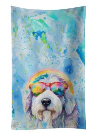 Old English Sheepdog Hippie Dawg Kitchen Towel Dish Cloths Guest Hand Towel Decorative Bathroom Towel for Face,Tea, Dishcloth, Kitchen and Bath