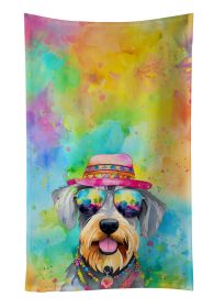 Schnauzer Hippie Dawg Kitchen Towel Dish Cloths Guest Hand Towel Decorative Bathroom Towel for Face,Tea, Dishcloth, Kitchen and Bath