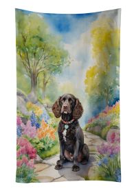 American Water Spaniel Spring Garden Kitchen Towel Dish Cloths Guest Hand Towel Decorative Bathroom Towel for Face,Tea, Dishcloth, Kitchen and Bath