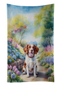 Brittany Spaniel Spring Path Kitchen Towel Dish Cloths Guest Hand Towel Decorative Bathroom Towel for Face,Tea, Dishcloth, Kitchen and Bath