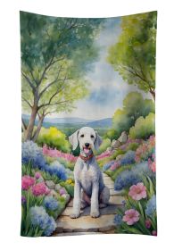 Bedlington Terrier Spring Garden Kitchen Towel Dish Cloths Guest Hand Towel Decorative Bathroom Towel for Face,Tea, Dishcloth, Kitchen and Bath