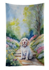 Clumber Spaniel Spring Path Kitchen Towel Dish Cloths Guest Hand Towel Decorative Bathroom Towel for Face,Tea, Dishcloth, Kitchen and Bath