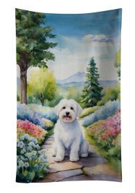 Coton de Tulear Spring Path Kitchen Towel Dish Cloths Guest Hand Towel Decorative Bathroom Towel for Face,Tea, Dishcloth, Kitchen and Bath