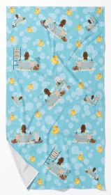 Irish Water Spaniel in Bathtub Bath Towel Large Oversized Plush Fitness Body Towel, Ultra Soft Absorbent Quick Drying, 42"L x 24"W