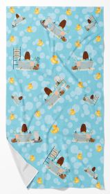 Caucasian Shepherd Dog in Bathtub Bath Towel Large Oversized Plush Fitness Body Towel, Ultra Soft Absorbent Quick Drying, 42"L x 24"W
