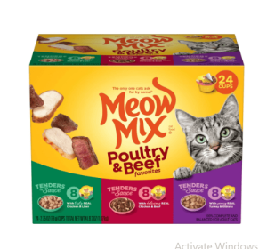 Meow Mix Tender Favorites Poultry & Beef Variety Pack Wet Cat Food, 24 Cups