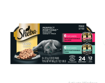Sheba Perfect Portions Wet Cat Food Cuts in Gravy Variety Pack, 2.6 oz., 12 Twin-Pack Trays