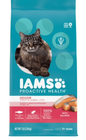IAMS PROACTIVE HEALTH Indoor Weight & Hairball Care Salmon Dry Cat Food for Adult Cat, 7 lb. Bag