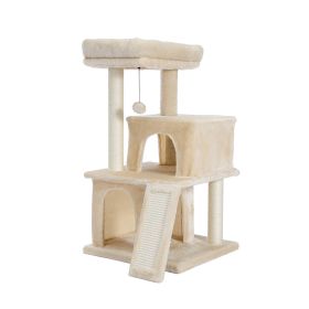 Modern Multilevel Plush Double Condos Cat Tree