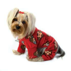 Silly Monkey Fleece Turtleneck Pajamas - Burgundy - M