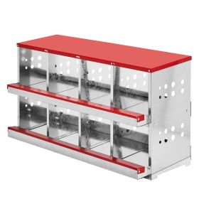 Dismantling And Installation Of Iron Red Feeding Supplies For An 8-compartment Sloping Roof House (Color: Red)
